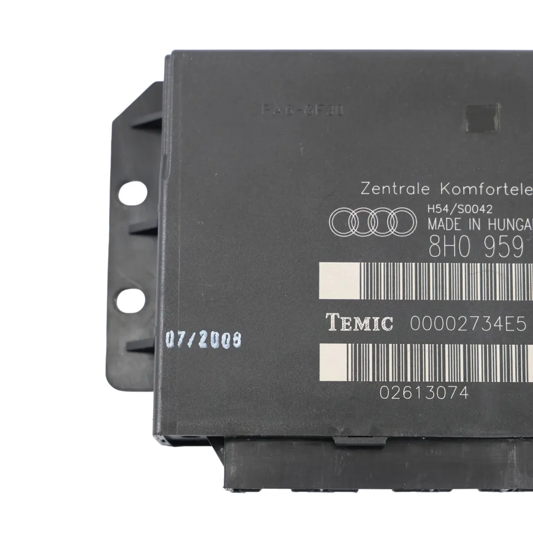 Module De Contrôle De Confort De Carrosserie BCM Unité ECU pour Audi A4 B7 à propos du numéro de pièce 8H0959433M Audi A4 B7 Module De Contrôle De Confort De Carrosserie BCM Unité ECU - SKU 8H0959433M - Numéro de pièce 8H0959433M