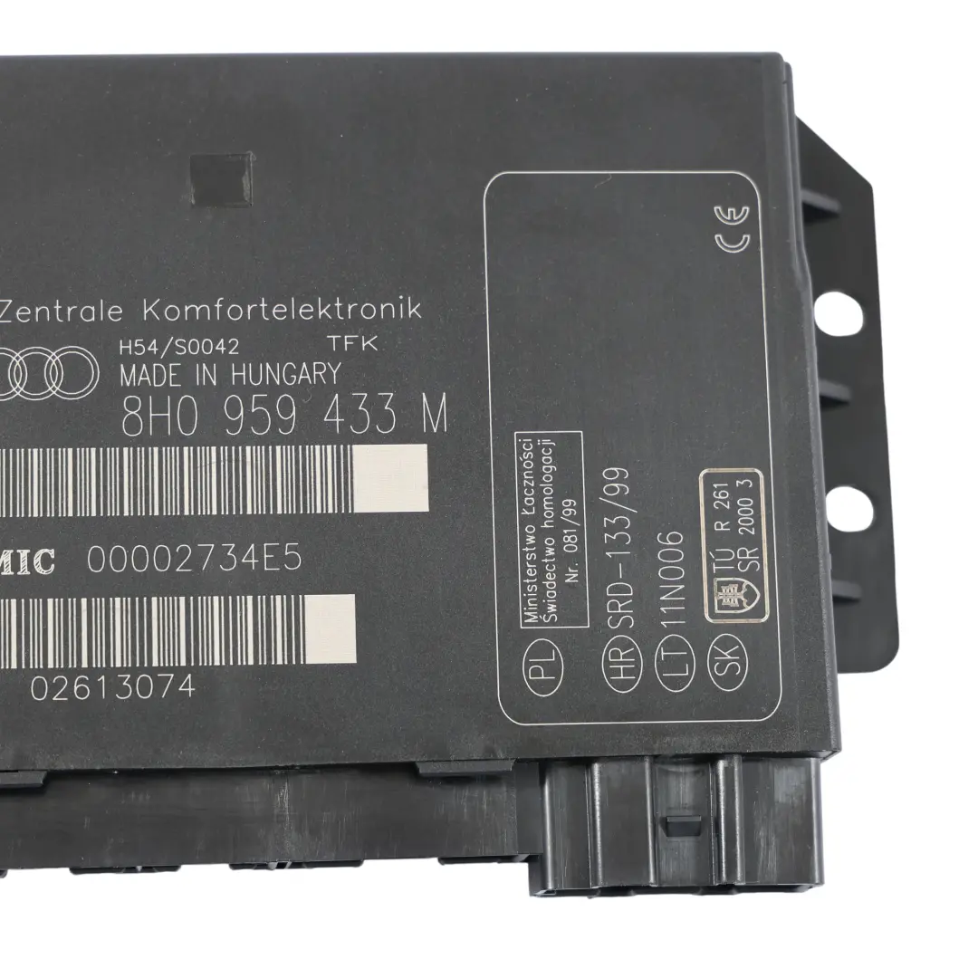 Body Comfort Control Module BCM Unit ECU to Audi A4 B7 with Part number 8H0959433M Audi A4 B7 Body Comfort Control Module BCM Unit ECU - SKU 8H0959433M - Part number 8H0959433M