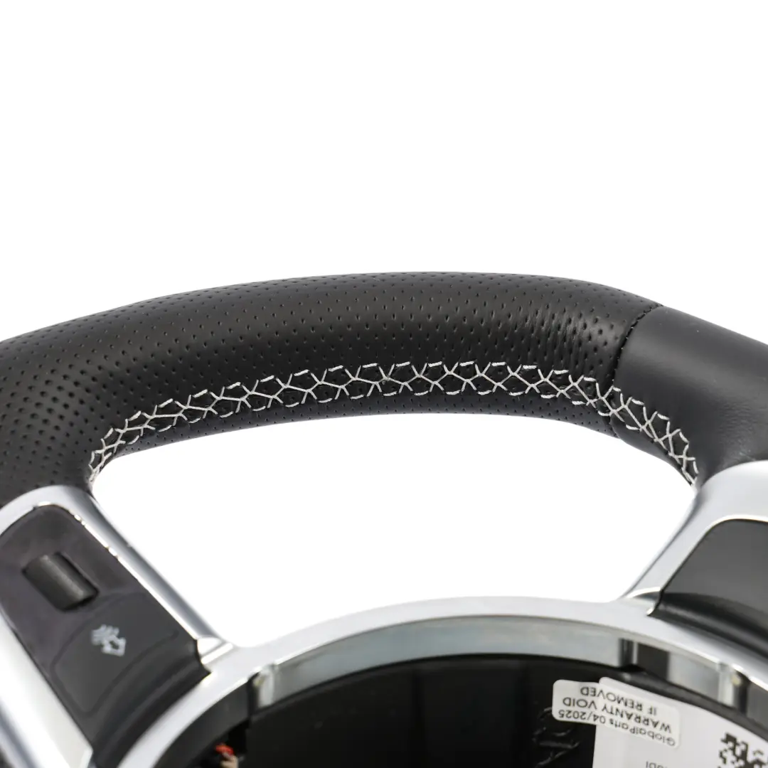 Audi A3 8P Steering Wheel NEW Black Leather Flat Bottom White Thread - SKU 8J0419091G-1 - Part number 8J0419091G