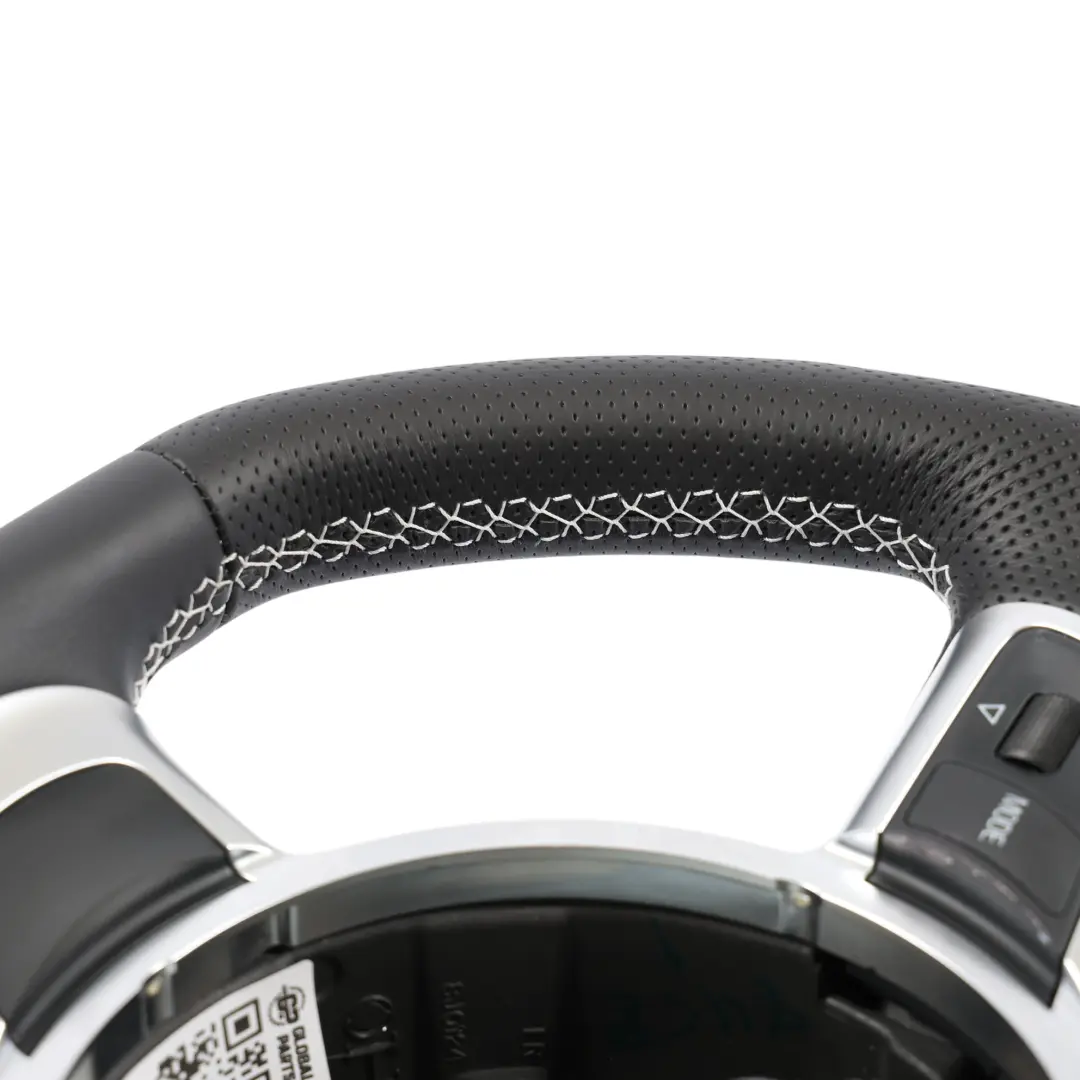 Audi A3 8P Steering Wheel NEW Black Leather Flat Bottom White Thread - SKU 8J0419091G-1 - Part number 8J0419091G