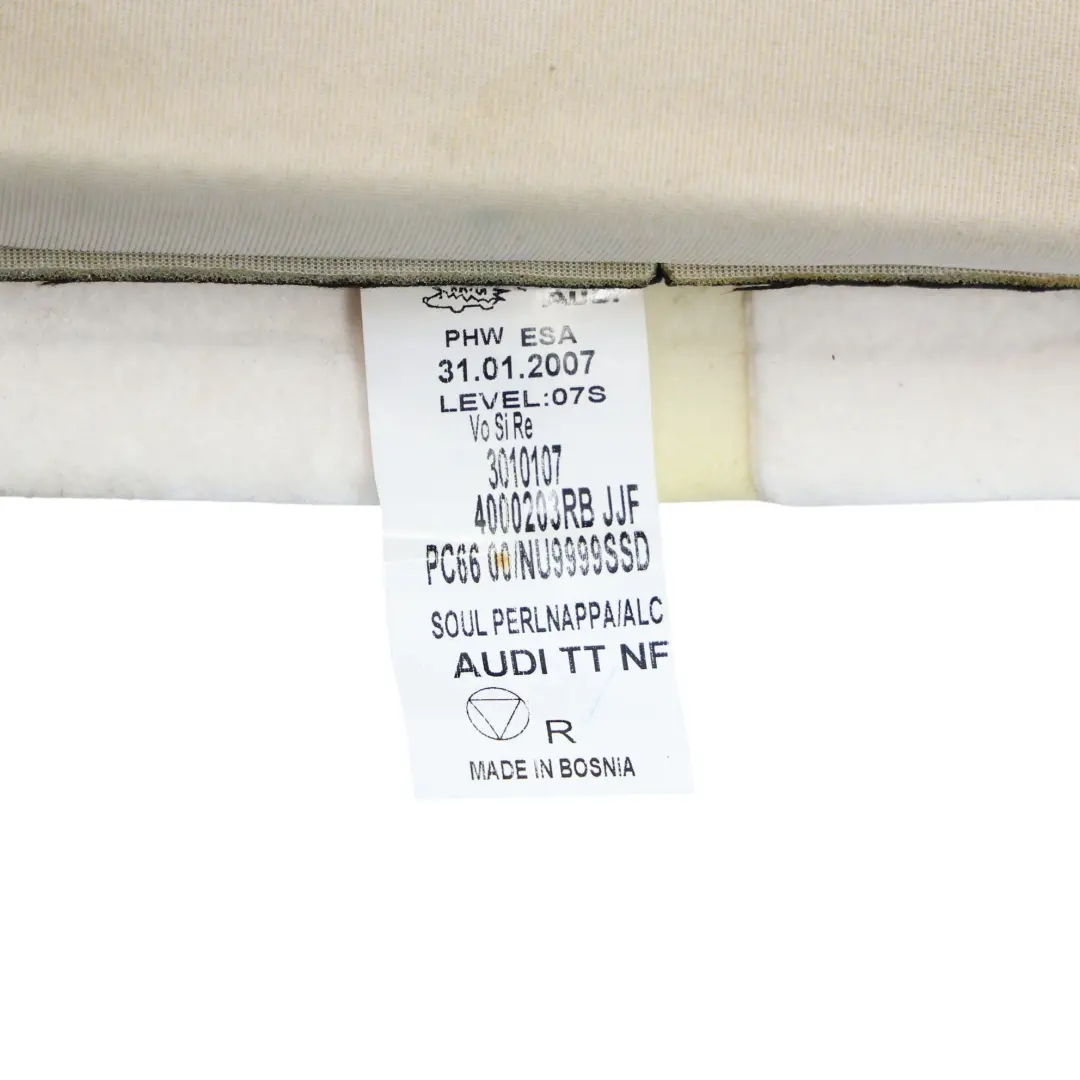 Cojín Asiento Delantero Tela Cuero Negro Soul Lado Derecho para Audi TT 8J con número de pieza 8J0881406B Audi TT 8J Cojín Asiento Delantero Tela Cuero Negro Soul Lado Derecho - SKU 8J0881406B - Número de pieza 8J0881406B