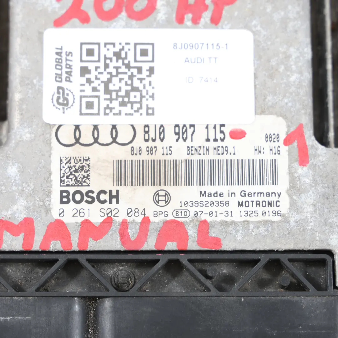 BWA 200HP Engine Module Control Unit ECU Set to Audi TT 8J 2.0 TFSI with Part number 8J0907115 Audi TT 8J 2.0 TFSI BWA 200HP Engine Module Control Unit ECU Set - SKU 8J0907115-1 - Part number 8J0907115