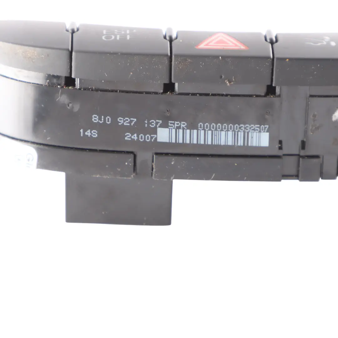 Warning Hazard Rear Spoiler ESC Control Switch Button to Audi TT 8J with Part number 8J0927137 Audi TT 8J Warning Hazard Rear Spoiler ESC Control Switch Button - SKU 8J0927137 - Part number 8J0927137