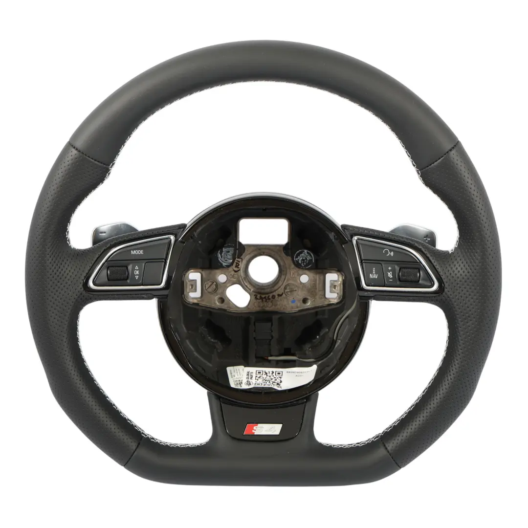 Kierownica NOWA Czarna Skóra Ścięta Łopatki do Audi S4 B8 o numerze 8K0419091CH Audi S4 B8 Kierownica NOWA Czarna Skóra Ścięta Łopatki - SKU 8K0419091CH-1 - Numer Części 8K0419091CH