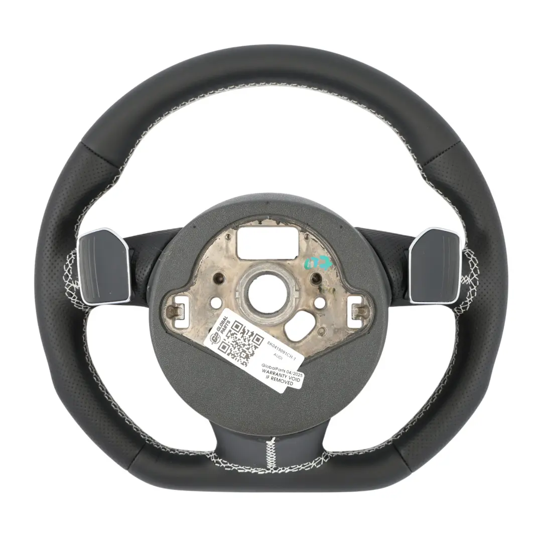 NUOVO Volante In Pelle Nera Paddle A Fondo Piatto per Audi S4 B8 con numero di parte 8K0419091CH Audi S4 B8 NUOVO Volante In Pelle Nera Paddle A Fondo Piatto - SKU 8K0419091CH-1 - Numero di parte 8K0419091CH