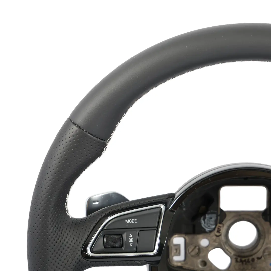 NUEVO Volante De Cuero Negro Con Levas Planas para Audi S4 B8 con número de pieza 8K0419091CH Audi S4 B8 NUEVO Volante De Cuero Negro Con Levas Planas - SKU 8K0419091CH-1 - Número de pieza 8K0419091CH