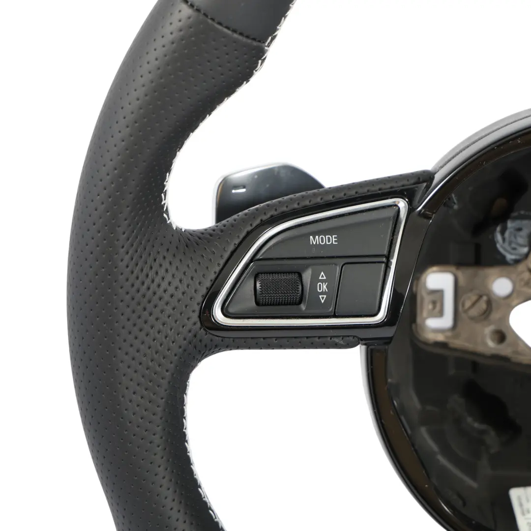 NUOVO Volante In Pelle Nera Paddle A Fondo Piatto per Audi S4 B8 con numero di parte 8K0419091CH Audi S4 B8 NUOVO Volante In Pelle Nera Paddle A Fondo Piatto - SKU 8K0419091CH-1 - Numero di parte 8K0419091CH