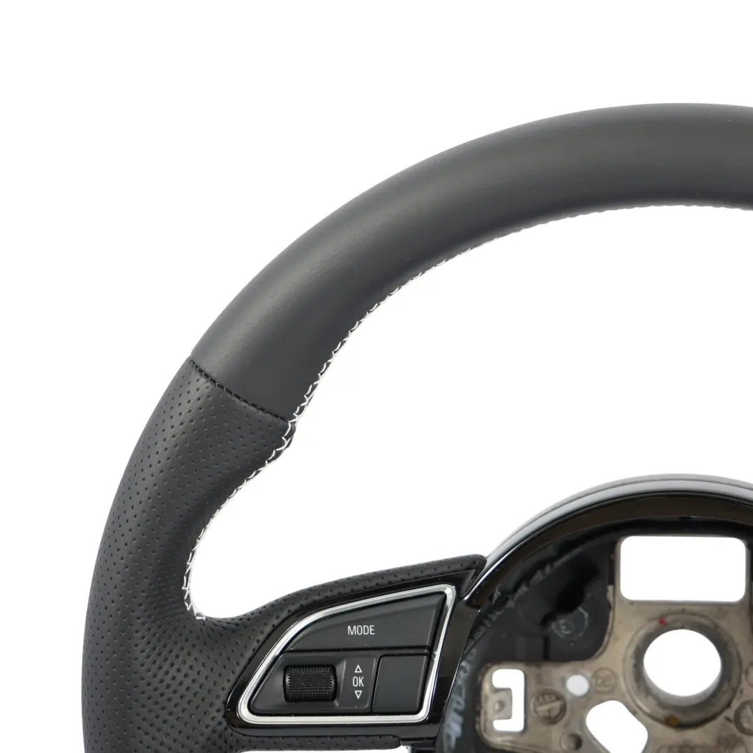 Steering Wheel Audi A4 B8 A5 8T S-Line NEW Black Leather Flat Bottom to with Part number 8K0419091CN Steering Wheel Audi A4 B8 A5 8T S-Line NEW Black Leather Flat Bottom - SKU 8K0419091CN-1 - Part number 8K0419091CN