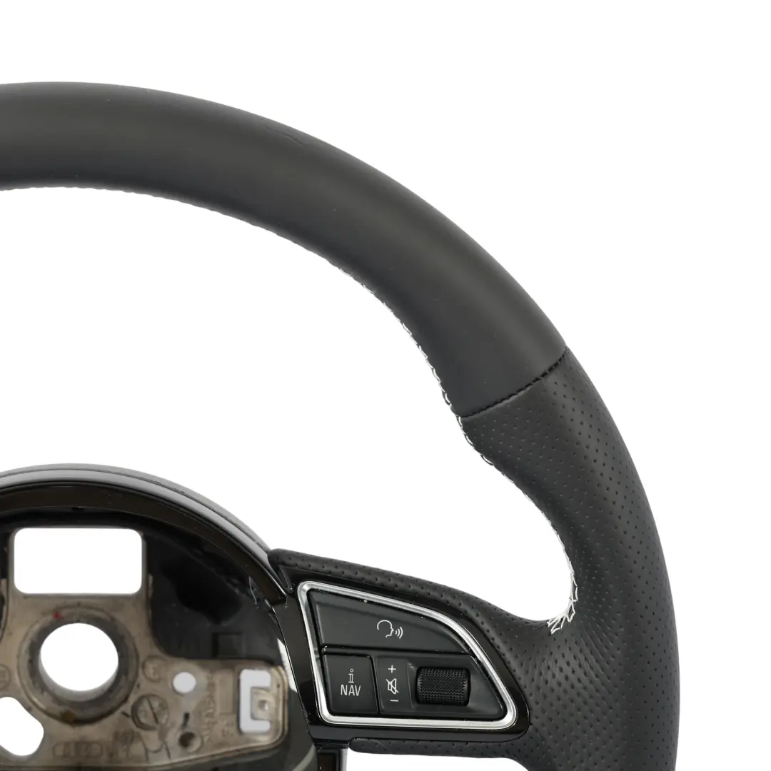 Steering Wheel Audi A4 B8 A5 8T S-Line NEW Black Leather Flat Bottom to with Part number 8K0419091CN Steering Wheel Audi A4 B8 A5 8T S-Line NEW Black Leather Flat Bottom - SKU 8K0419091CN-1 - Part number 8K0419091CN