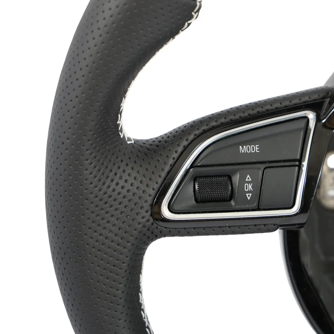 Steering Wheel Audi A4 B8 A5 8T S-Line NEW Black Leather Flat Bottom to with Part number 8K0419091CN Steering Wheel Audi A4 B8 A5 8T S-Line NEW Black Leather Flat Bottom - SKU 8K0419091CN-1 - Part number 8K0419091CN