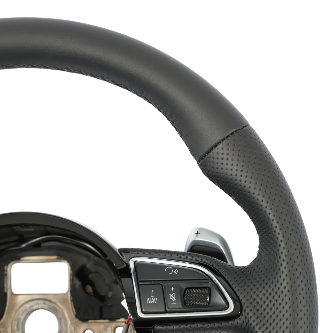 NUOVO In Pelle Nera Fondo Piatto Cambio al Volante per Audi A5 8T Volante S-Line con numero di parte 8K0419091DB Audi A5 8T Volante S-Line NUOVO In Pelle Nera Fondo Piatto Cambio al Volante - SKU 8K0419091DB-1 - Numero di parte 8K0419091DB