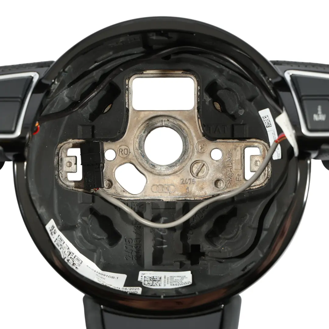 Steering Wheel S-Line NEW Black Leather Flat Bottom Paddle Shift to Audi A5 8T with Part number 8K0419091DB Audi A5 8T Steering Wheel S-Line NEW Black Leather Flat Bottom Paddle Shift - SKU 8K0419091DB-1 - Part number 8K0419091DB