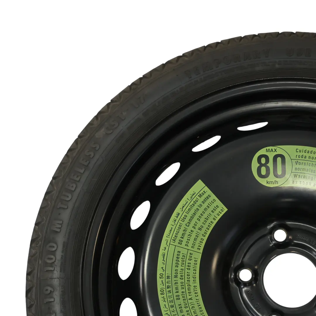 Roue de secours Audi A4 B8 compacte en acier R19 4J Hankook 125/70 pour à propos du numéro de pièce 8K0601027B Roue de secours Audi A4 B8 compacte en acier R19 4J Hankook 125/70 - SKU 8K0601027B - Numéro de pièce 8K0601027B