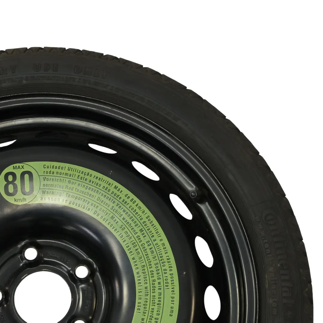 Roue de secours Audi A4 B8 compacte en acier R19 4J Hankook 125/70 pour à propos du numéro de pièce 8K0601027B Roue de secours Audi A4 B8 compacte en acier R19 4J Hankook 125/70 - SKU 8K0601027B - Numéro de pièce 8K0601027B