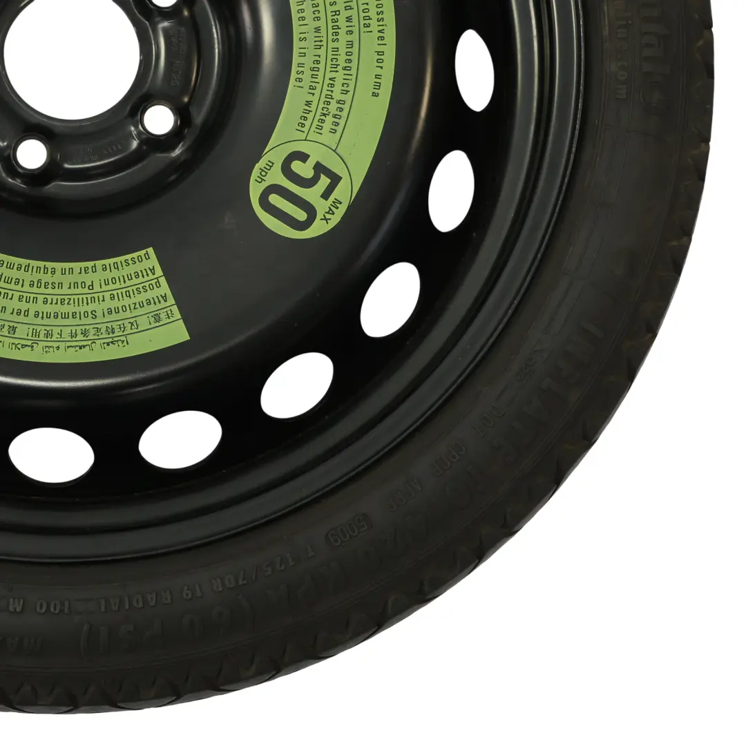 Spare Wheel Audi A4 B8 Compact Wheel Steel R19 4J Hankook 125/70 to with Part number 8K0601027B Spare Wheel Audi A4 B8 Compact Wheel Steel R19 4J Hankook 125/70 - SKU 8K0601027B - Part number 8K0601027B