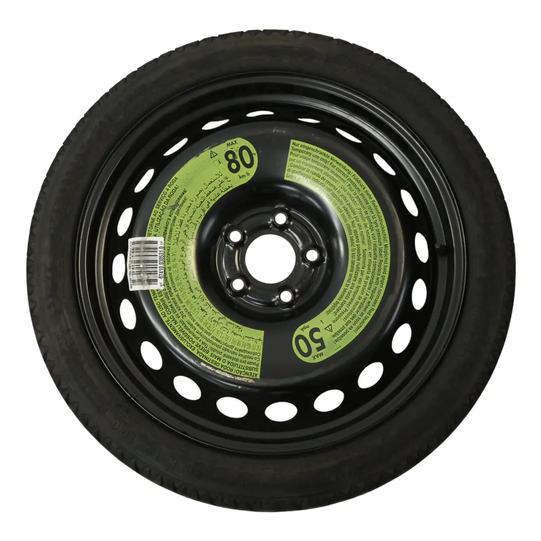 Spare Wheel Steel R19 Continental Tyre 125/70 to Audi A5 8T A4 B8 with Part number 8K0601027F Audi A5 8T A4 B8 Spare Wheel Steel R19 Continental Tyre 125/70 - SKU 8K0601027F-1 - Part number 8K0601027F