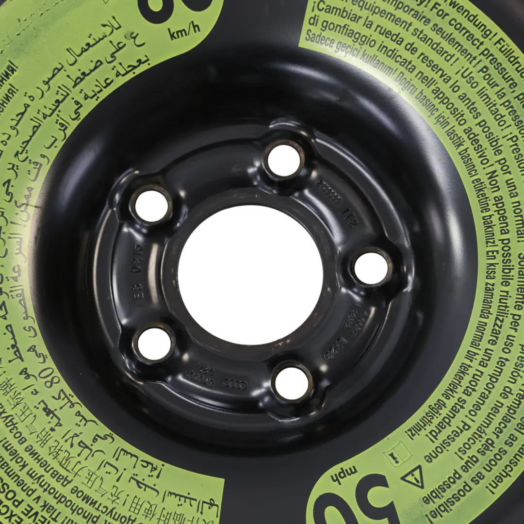 Rueda De Repuesto Acero R19 Continental 125/70 para Audi A5 8T A4 B8 con número de pieza 8K0601027F Audi A5 8T A4 B8 Rueda De Repuesto Acero R19 Continental 125/70 - SKU 8K0601027F-1 - Número de pieza 8K0601027F