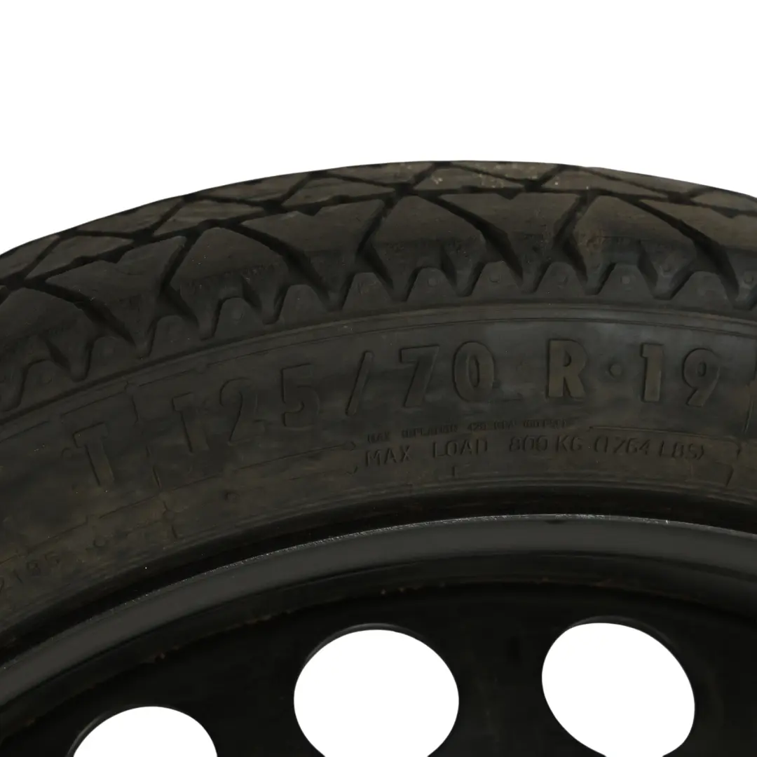 Ruota Scorta Acciaio R19 Continental 125/70 per Audi A5 8T A4 B8 con numero di parte 8K0601027F Audi A5 8T A4 B8 Ruota Scorta Acciaio R19 Continental 125/70 - SKU 8K0601027F-1 - Numero di parte 8K0601027F