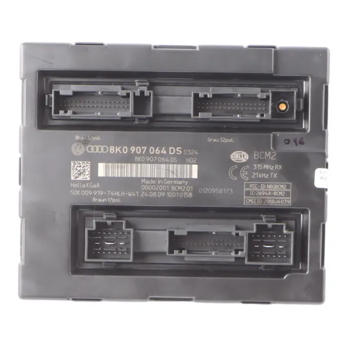 Convenience Module Control Unit ECU to Audi S4 B8 Comfort with Part number 8K0907064DS Audi S4 B8 Comfort Convenience Module Control Unit ECU - SKU 8K0907064DS - Part number 8K0907064DS