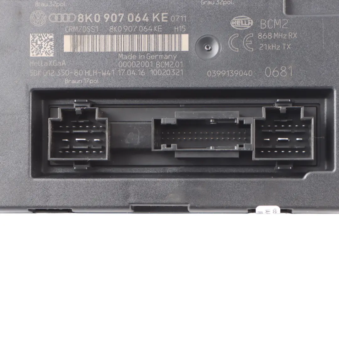 Module Commande Carrosserie Confort Unité ECU pour Audi A5 8T à propos du numéro de pièce 8K0907064KE Audi A5 8T Module Commande Carrosserie Confort Unité ECU - SKU 8K0907064KE - Numéro de pièce 8K0907064KE