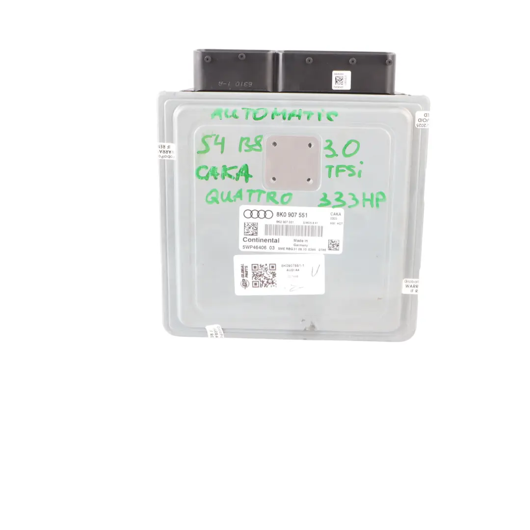 333HP CAKA Quattro Engine ECU Kit Automatic to Audi S4 B8 3.0 TFSI with Part number 8K0907551 Audi S4 B8 3.0 TFSI 333HP CAKA Quattro Engine ECU Kit Automatic - SKU 8K0907551-1 - Part number 8K0907551