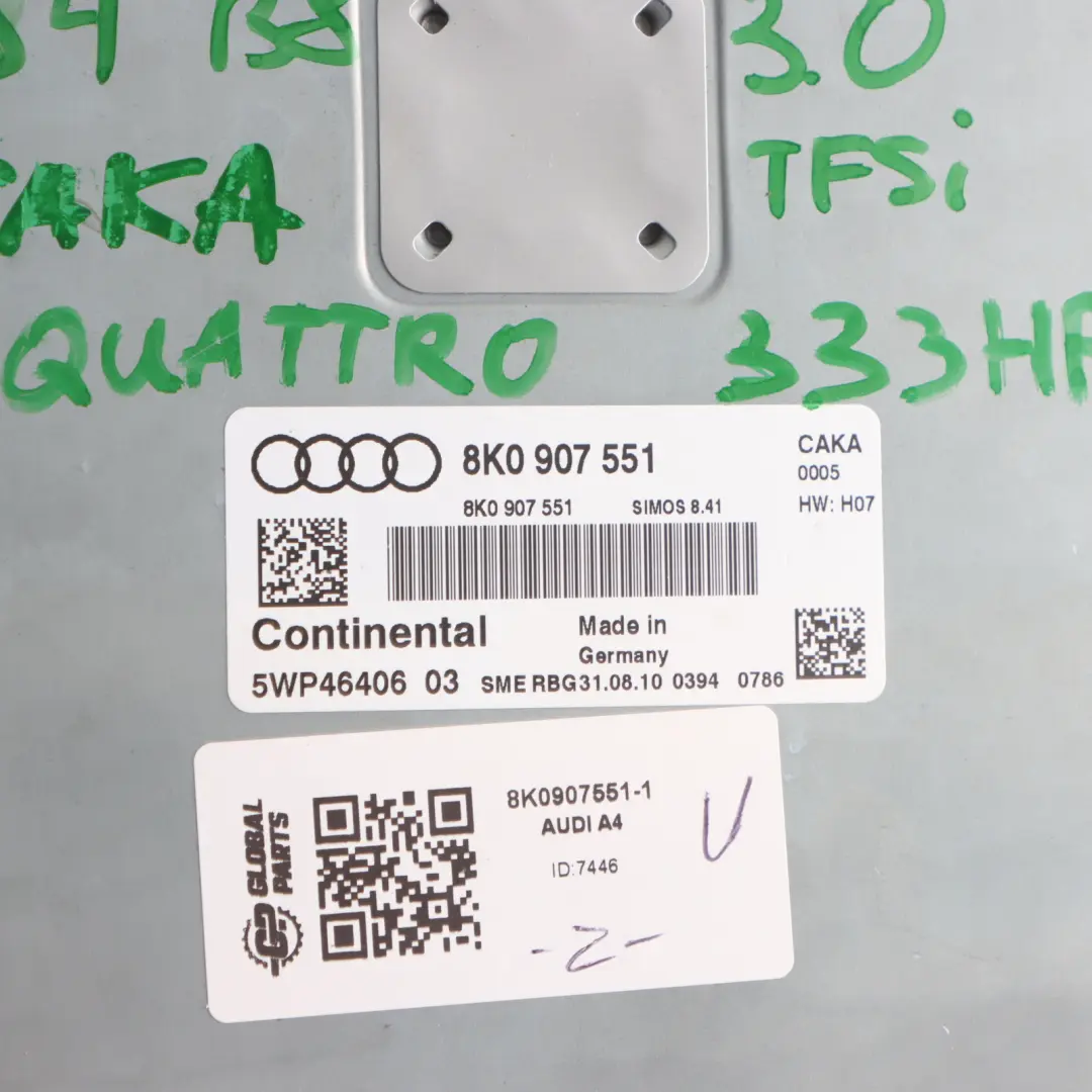 333HP CAKA Quattro Kit Centralina Motore Automatic per Audi S4 B8 3.0 TFSI con numero di parte 8K0907551 Audi S4 B8 3.0 TFSI 333HP CAKA Quattro Kit Centralina Motore Automatic - SKU 8K0907551-1 - Numero di parte 8K0907551