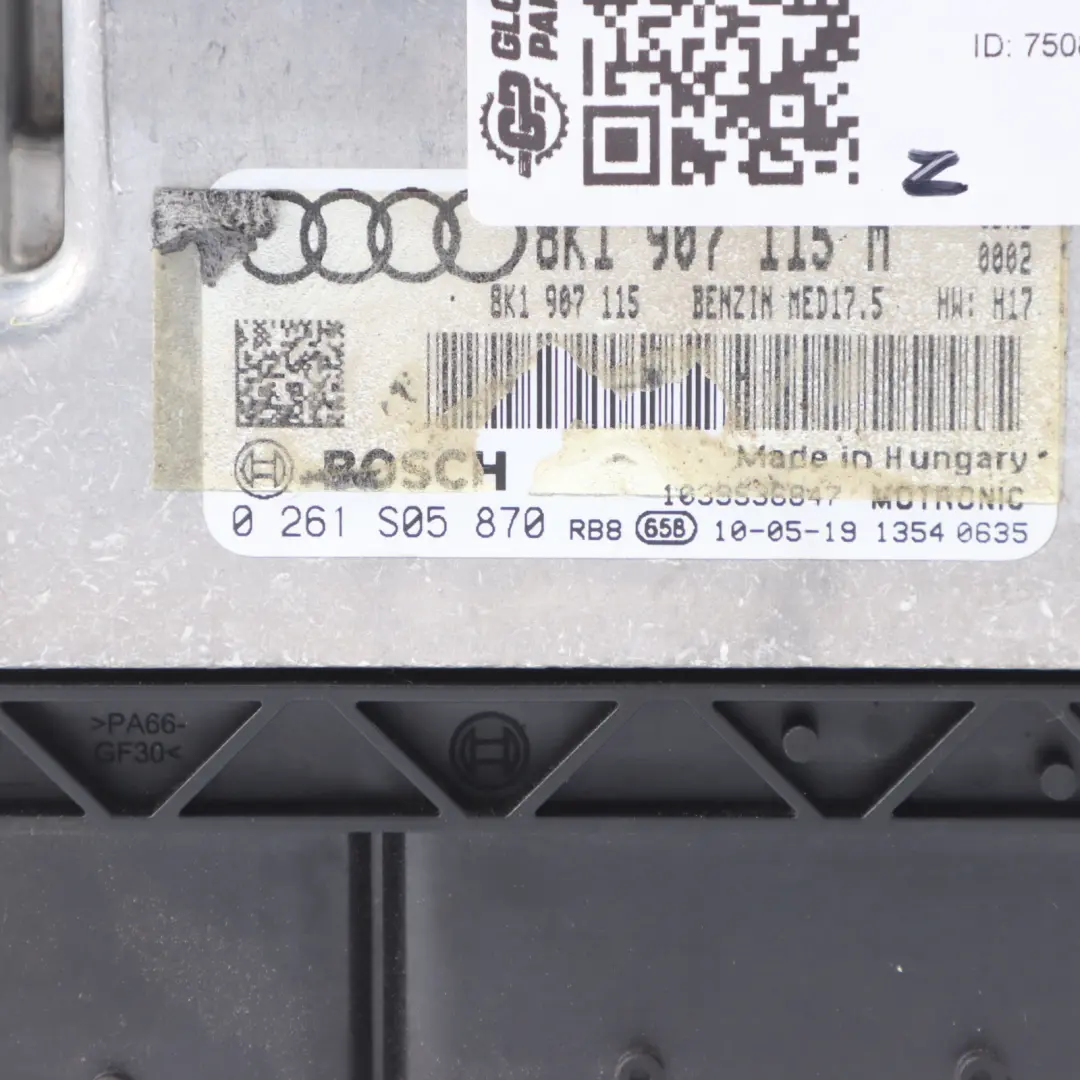 CDHB 160HP Calculateur Moteur Automatique pour Audi A4 B8 A5 8T 1.8 TFSI à propos du numéro de pièce 8K1907115M Audi A4 B8 A5 8T 1.8 TFSI CDHB 160HP Calculateur Moteur Automatique - SKU 8K1907115M - Numéro de pièce 8K1907115M