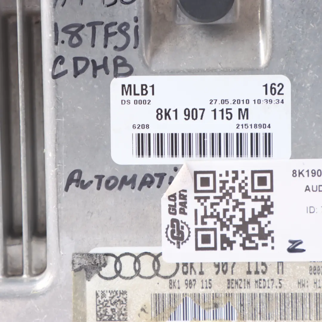 CDHB 160HP Controllo Motore ECU Automatico per Audi A4 B8 A5 8T 1.8 TFSI con numero di parte 8K1907115M Audi A4 B8 A5 8T 1.8 TFSI CDHB 160HP Controllo Motore ECU Automatico - SKU 8K1907115M - Numero di parte 8K1907115M