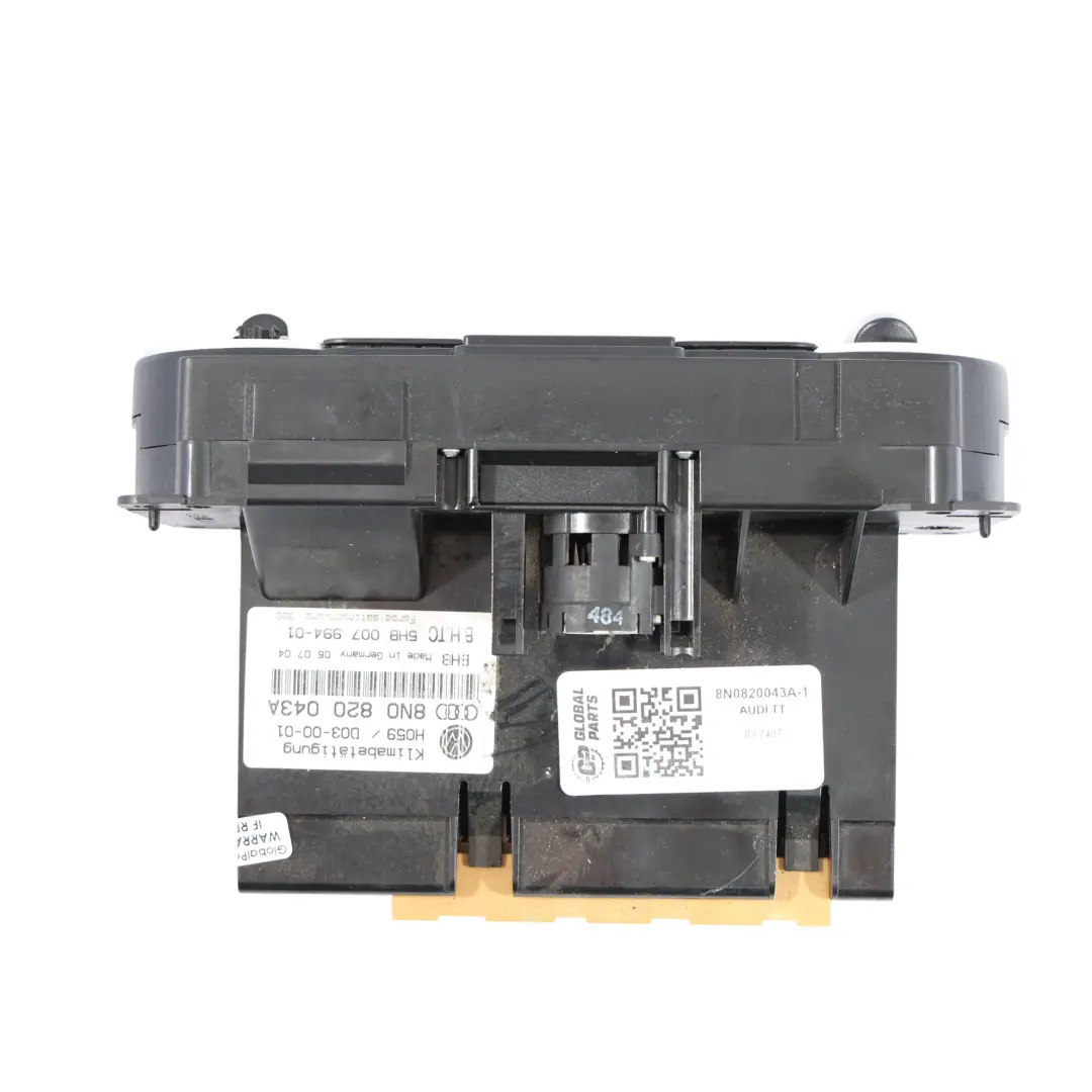 8N Panel Klimatyzacji A/C Ogrzewania Nawiewu do Audi TT o numerze 8N0820043A Audi TT 8N Panel Klimatyzacji A/C Ogrzewania Nawiewu - SKU 8N0820043A-1 - Numer Części 8N0820043A