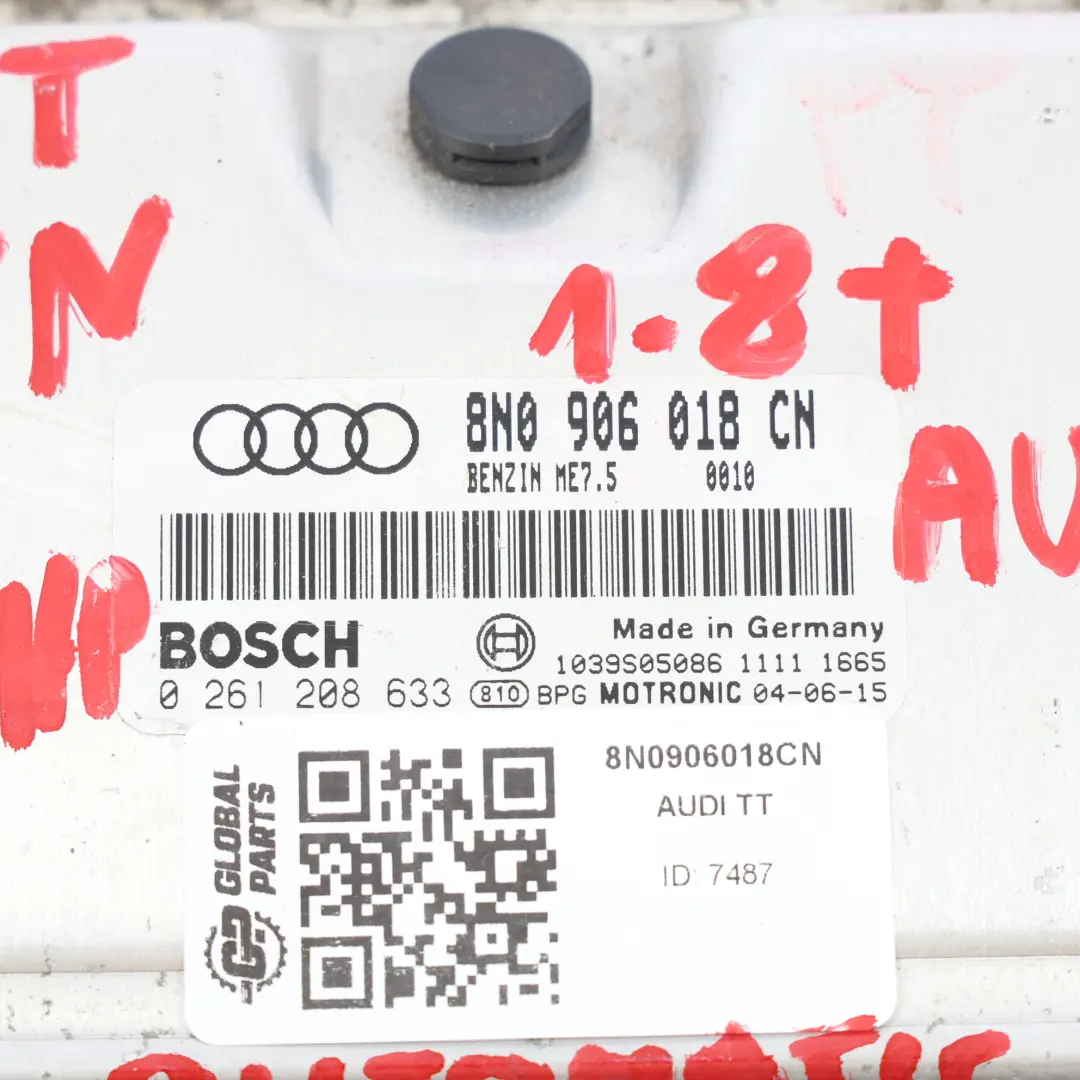 8N 1.8T AUQ 180HP Petrol Engine Control Unit ECU Automatic to Audi TT with Part number 8N0906018CN Audi TT 8N 1.8T AUQ 180HP Petrol Engine Control Unit ECU Automatic - SKU 8N0906018CN - Part number 8N0906018CN