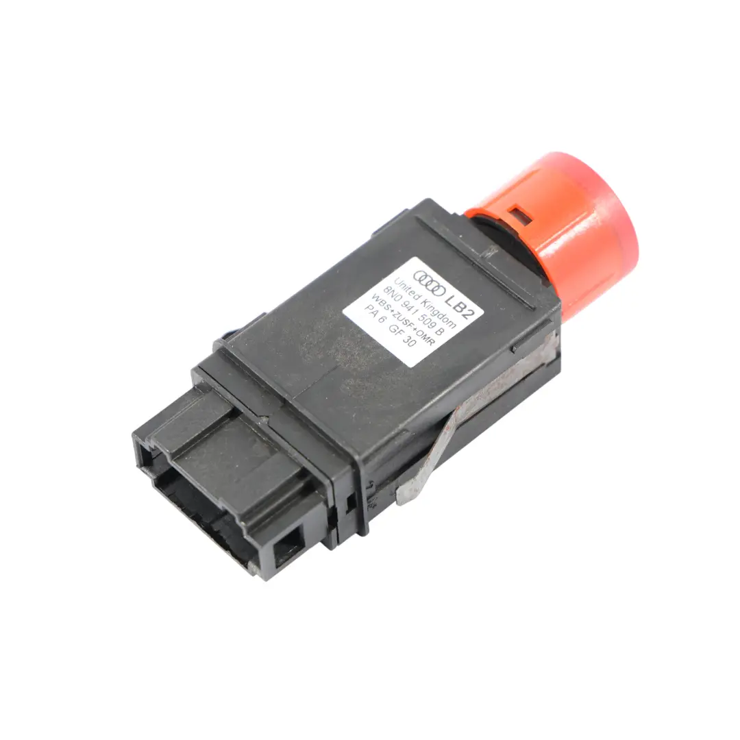 8N Sistema Alerta Peligro Botón Interruptor Luz Emergencia para Audi TT con número de pieza 8N0941509B Audi TT 8N Sistema Alerta Peligro Botón Interruptor Luz Emergencia - SKU 8N0941509B - Número de pieza 8N0941509B
