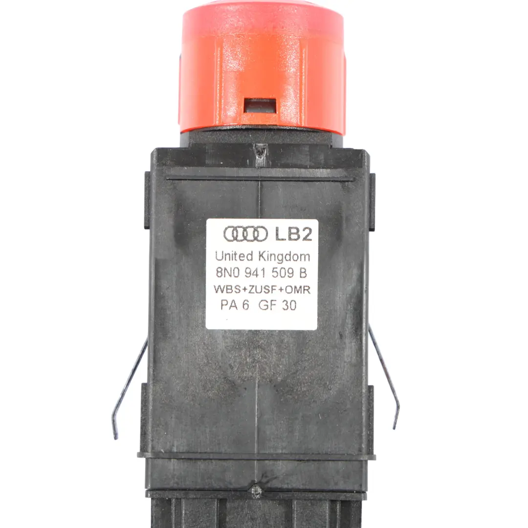 8N Sistema Avviso Pericolo Pulsante Interruttore Emergenza per Audi TT con numero di parte 8N0941509B Audi TT 8N Sistema Avviso Pericolo Pulsante Interruttore Emergenza - SKU 8N0941509B - Numero di parte 8N0941509B