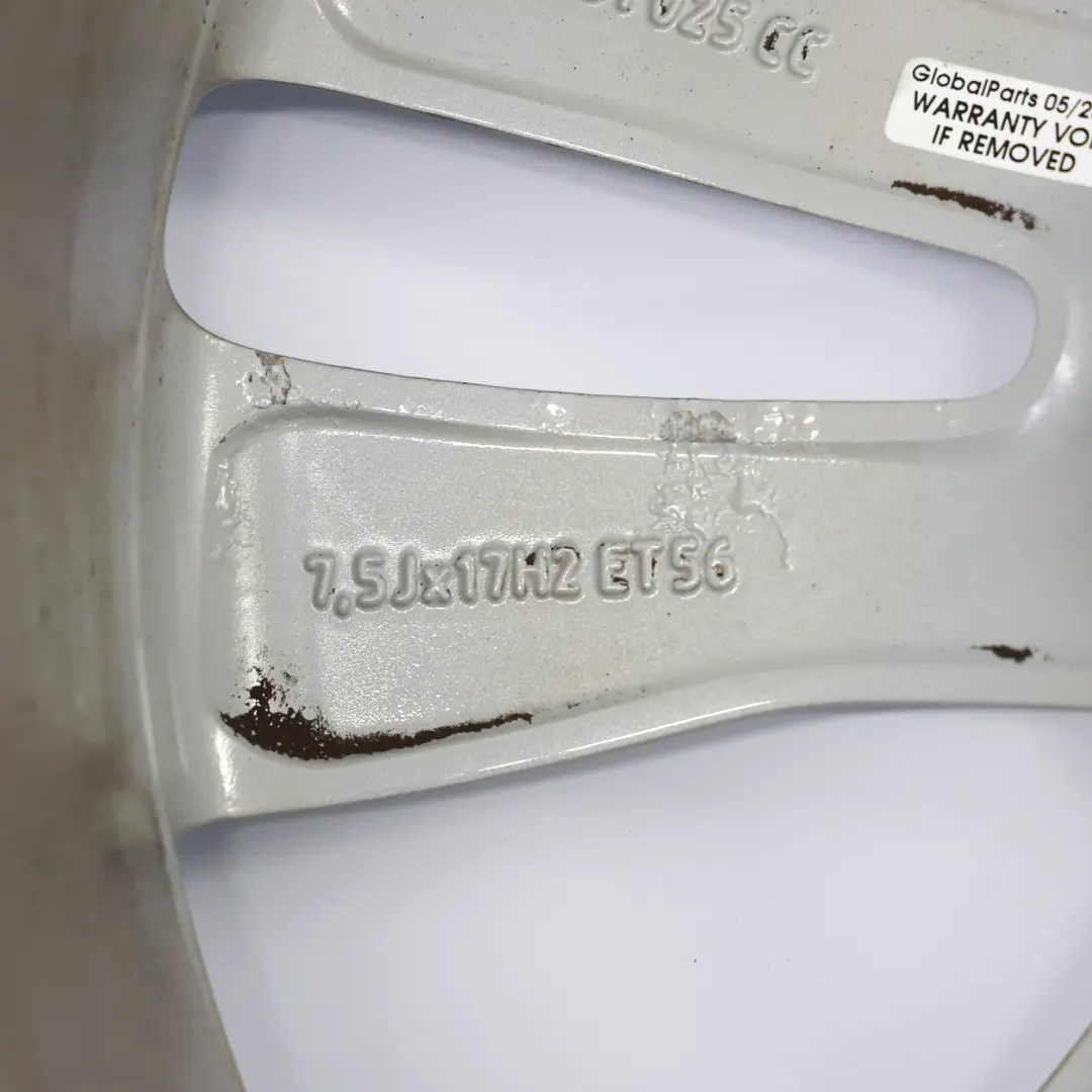 Alloy Rim 17" 7,5J ET:56 Star Double Spoke to Audi A3 8P Silver Wheel with Part number 8P0601025CC Audi A3 8P Silver Wheel Alloy Rim 17" 7,5J ET:56 Star Double Spoke - SKU 8P0601025CC-4 - Part number 8P0601025CC