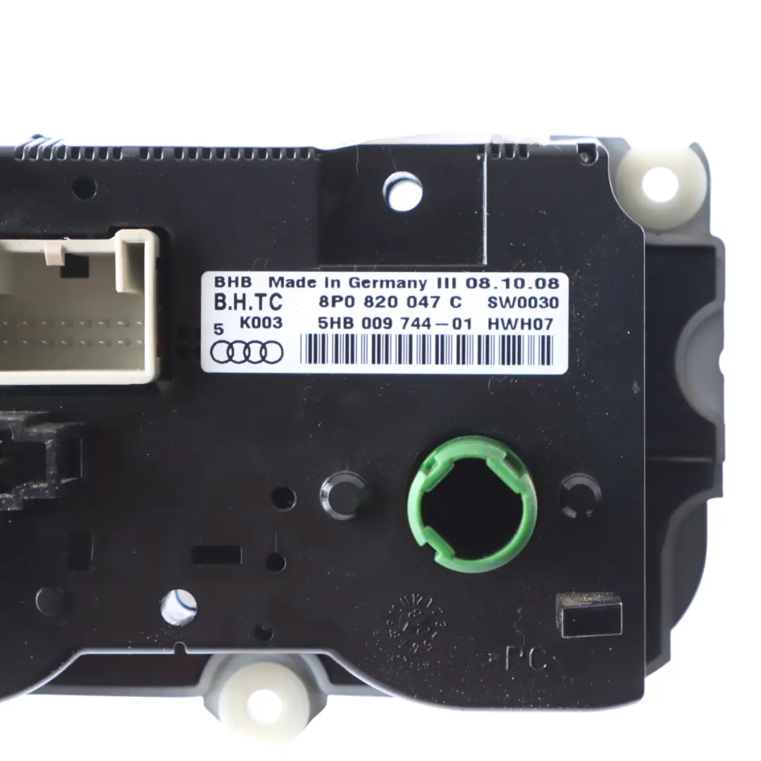 Con Heater Climate Control A/C Unit Switch Panel 8P0820047C to Audi A3 8P Air with Part number 8P0820047E Audi A3 8P Air Con Heater Climate Control A/C Unit Switch Panel 8P0820047C - SKU 8P0820047E - Part number 8P0820047E