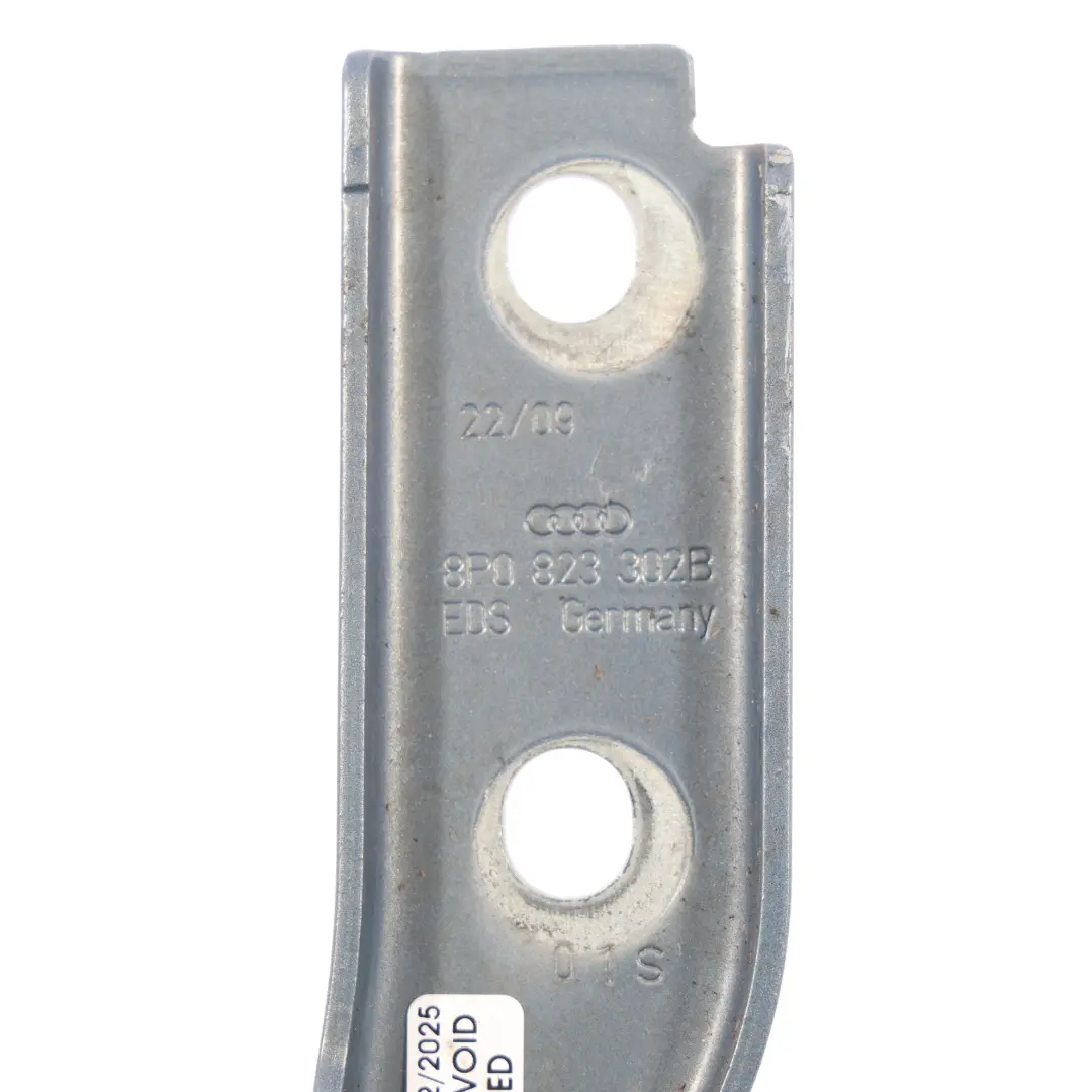 Audi A3 8P Capó Bisagra Delantera Derecha Esfera Azul Metalizado - X5X - SKU 8P0823302B-SPH - Número de pieza 8P0823302B
