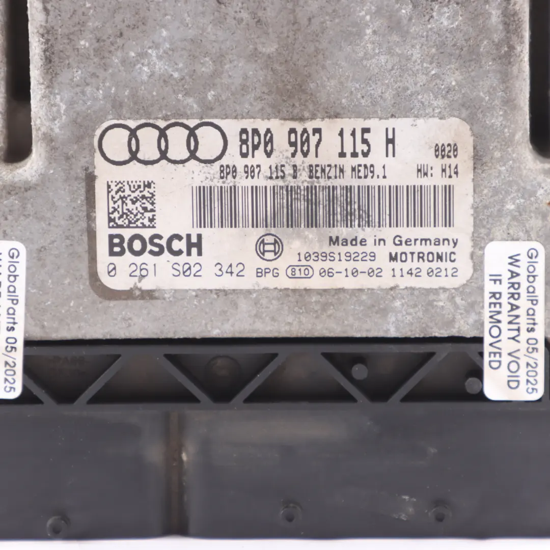 Audi S3 8P 2.0 TFSI BHZ 265HP Engine Control Module ECU Manual - SKU 8P0907115H - Part number 8P0907115H