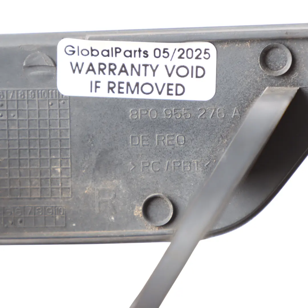 Headlight Lamp Washer Cover Cap Trim Right O/S Brilliant - Y9B Black to Audi A3 8P with Part number 8P0955276A Audi A3 8P Headlight Lamp Washer Cover Cap Trim Right O/S Brilliant - Y9B Black - SKU 8P0955276A-BBL - Part number 8P0955276A