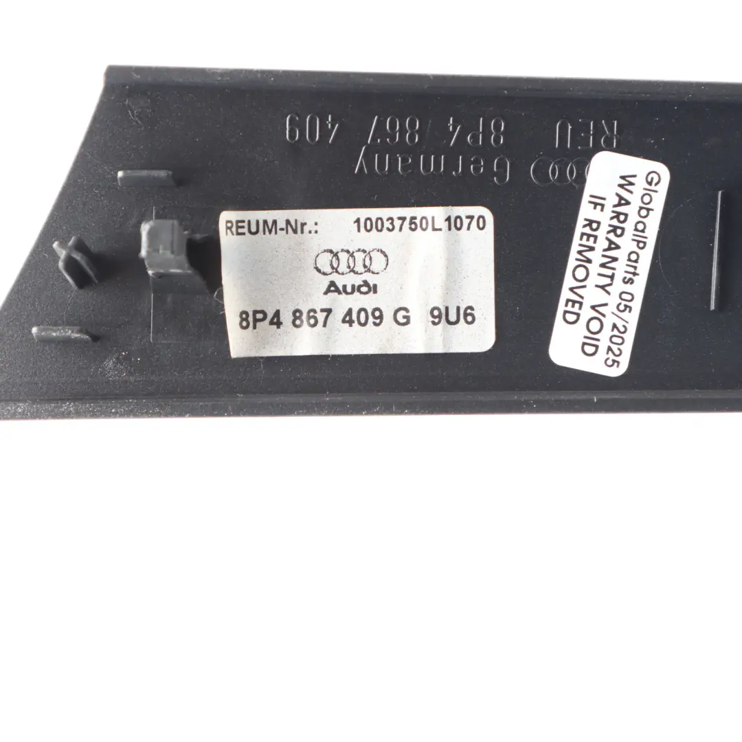 Audi A3 S3 8P Innen Verkleidung Tür Leiste Vorne Links - SKU 8P4867409G - Teilenummer 8P4867409G