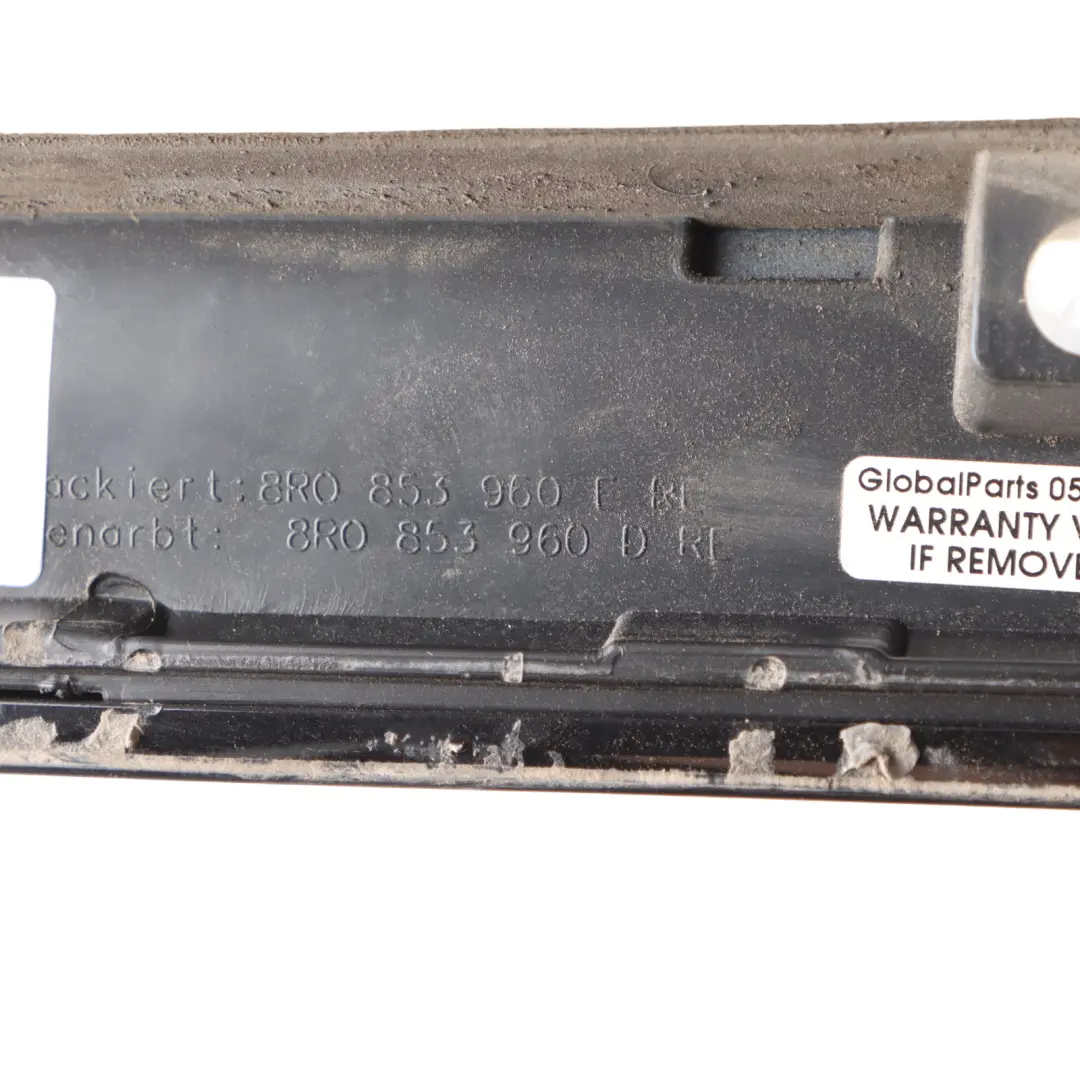 Front Door Trim Lower Moulding Strip Right O/S Brilliant Black - Y9B to Audi Q5 8R with Part number 8R0853960E Audi Q5 8R Front Door Trim Lower Moulding Strip Right O/S Brilliant Black - Y9B - SKU 8R0853960E-BBL - Part number 8R0853960E