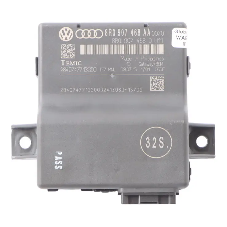 Gateway Control Module Unit ECU to Audi A5 8T 2.0 TDI with Part number 8R0907468AA Audi A5 8T 2.0 TDI Gateway Control Module Unit ECU - SKU 8R0907468AA - Part number 8R0907468AA