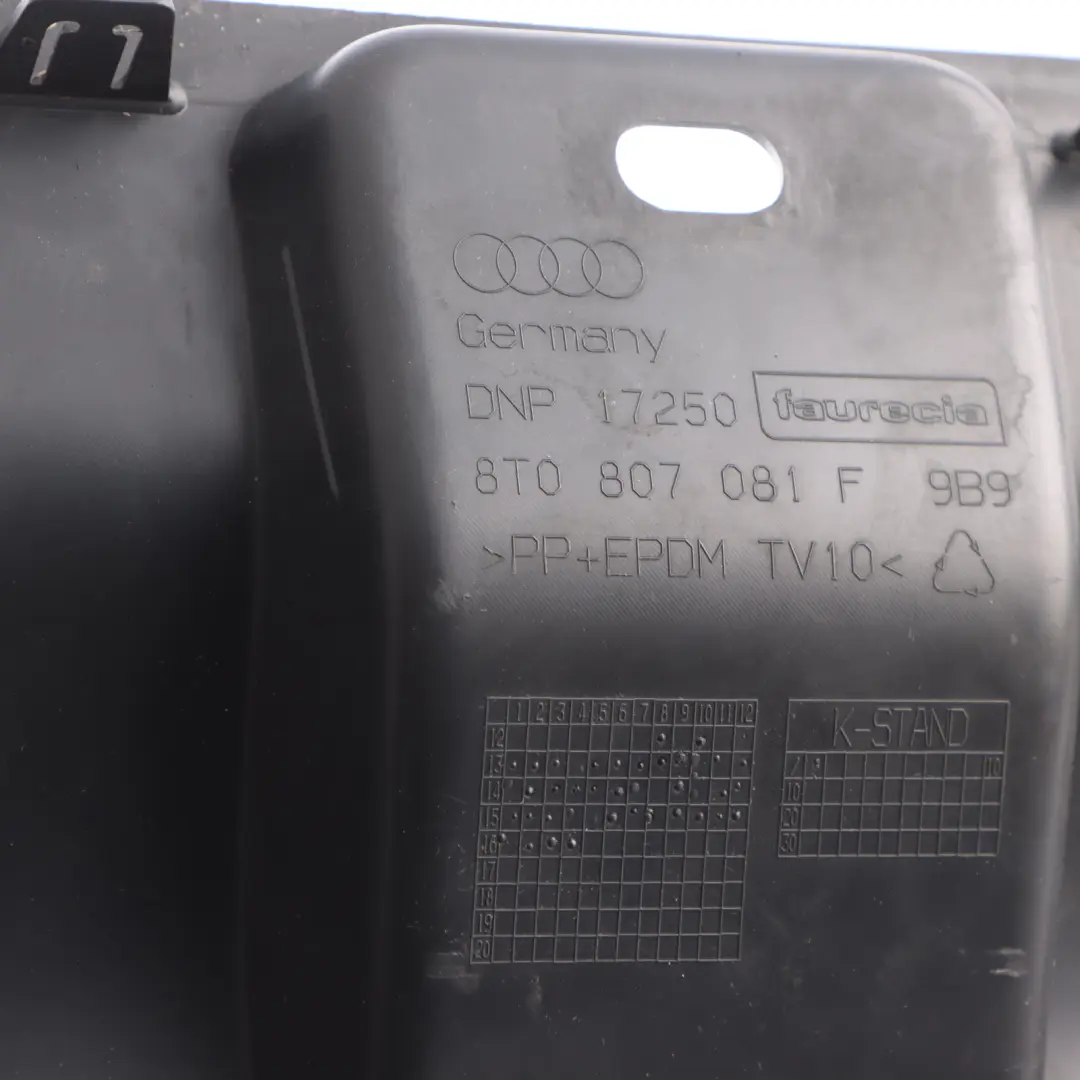 Front Slam Panel Radiator Top Cover Trim Panel to Audi A5 8T with Part number 8T0807081F Audi A5 8T Front Slam Panel Radiator Top Cover Trim Panel - SKU 8T0807081F - Part number 8T0807081F