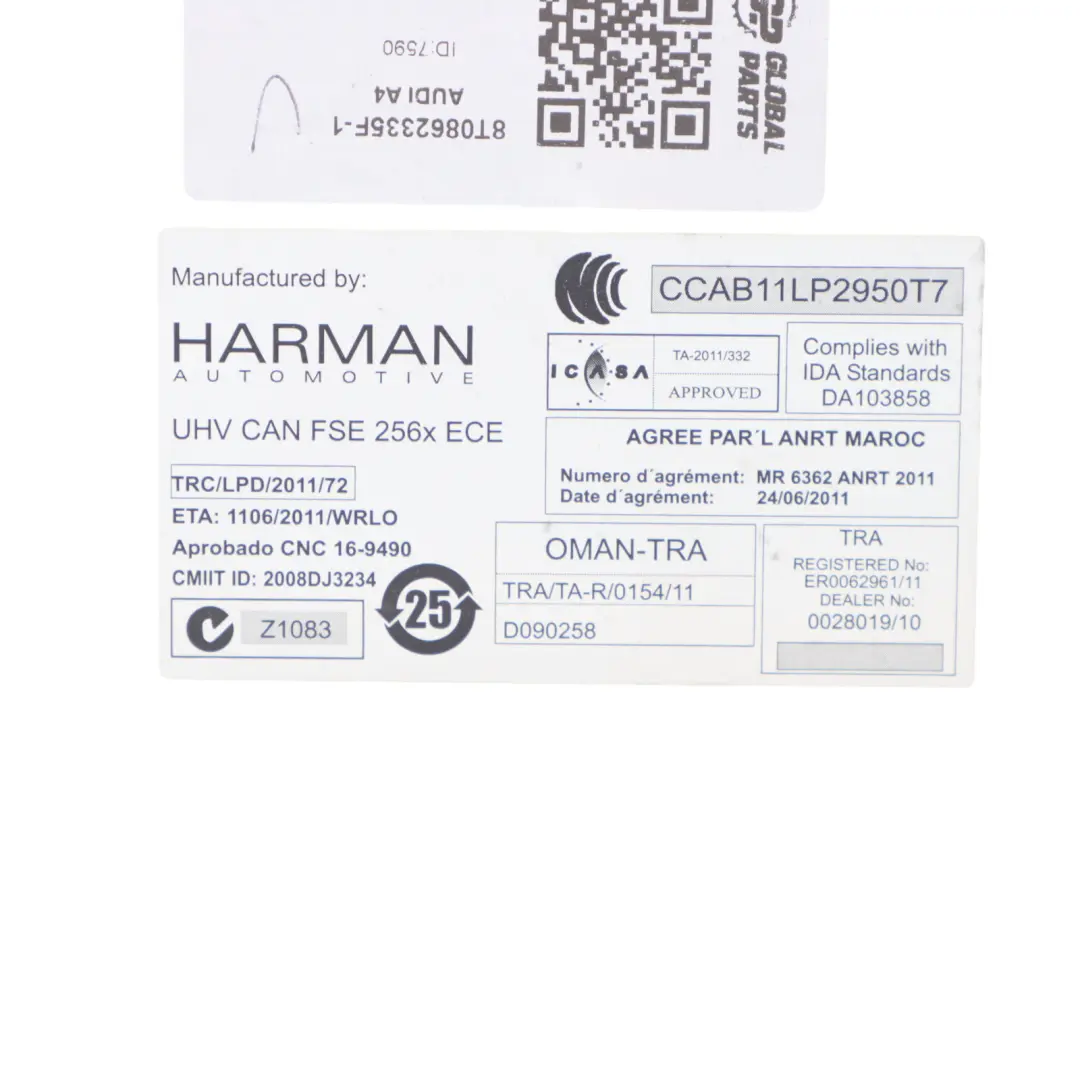 Audi A4 B8 Modulo Di Controllo Interfaccia Multimediale Bluetooth ECU 8T0862335E - SKU 8T0862335F-1 - Numero di parte 8T0862335F