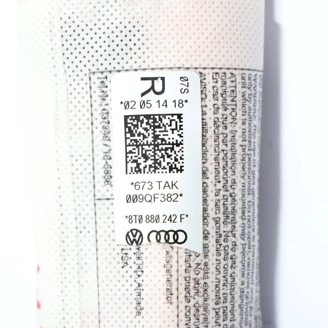 Modulo Aria Sedile Anteriore Destro per Audi A5 8T con numero di parte 8T0880242F Audi A5 8T Modulo Aria Sedile Anteriore Destro - SKU 8T0880242F - Numero di parte 8T0880242F