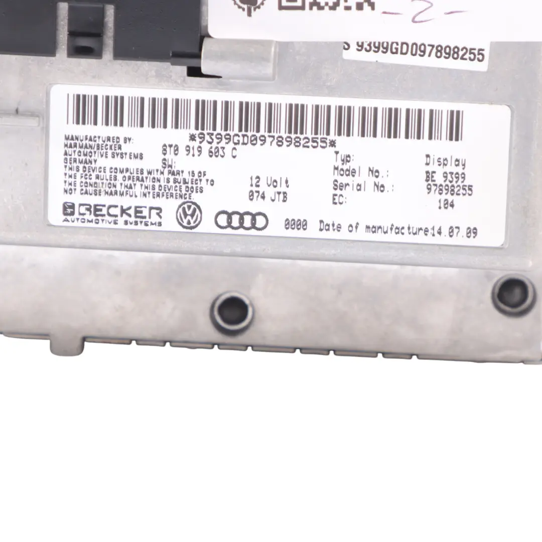 Audi A5 8T Display Screen Radio Multimedia Navigation Display - SKU 8T0919603C-1 - Part number 8T0919603C