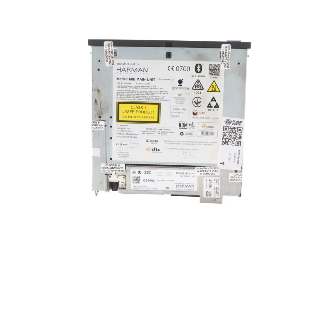  Dashboard Sat Navigation Audi A3 S3 8V Unit System - SKU 8V0035020B-1 - Part number 8V0035020B