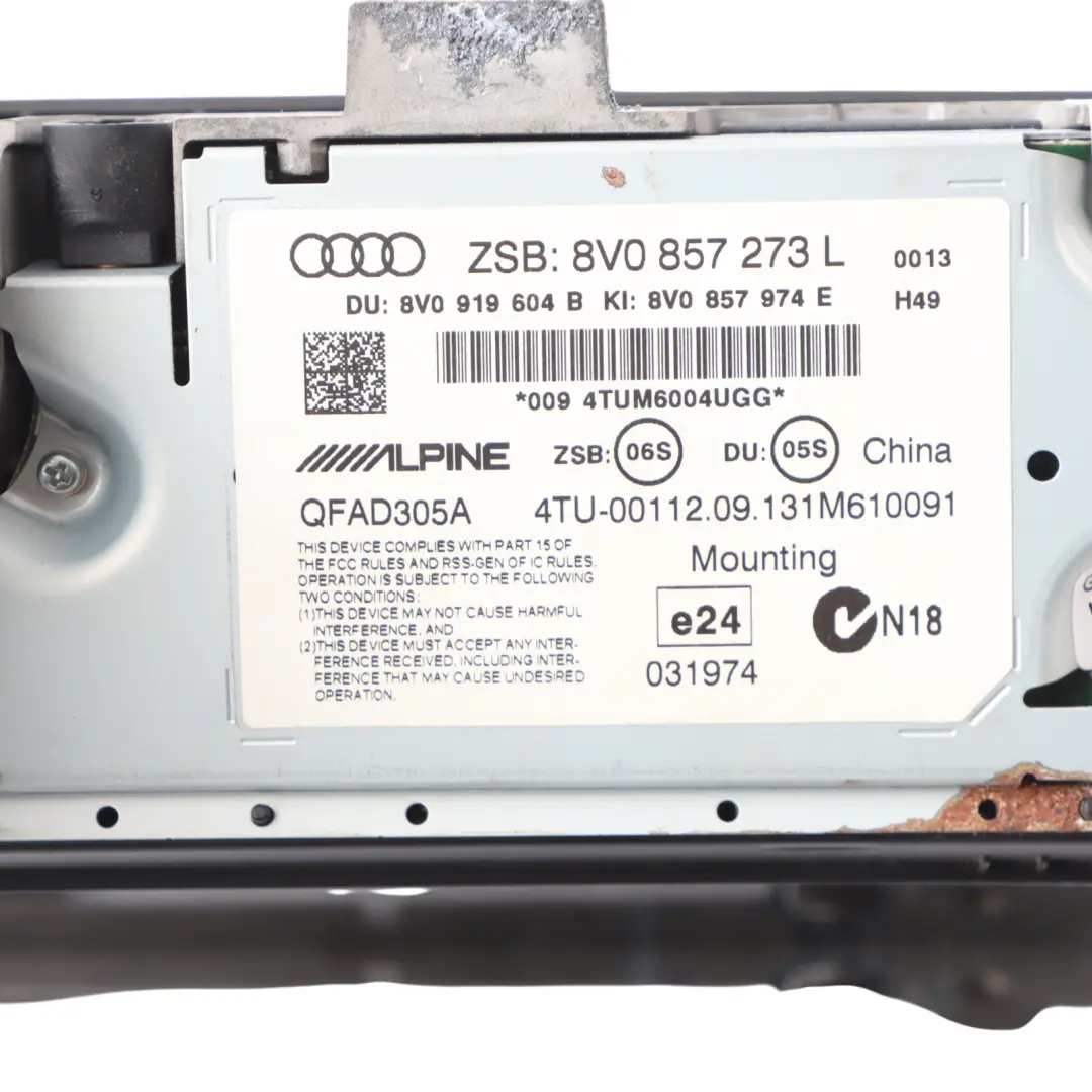 Head Up Multimedia Display Screen Radio Sat Nav Head Unit to Audi A3 8V with Part number 8V0857273L Audi A3 8V Head Up Multimedia Display Screen Radio Sat Nav Head Unit - SKU 8V0857273L - Part number 8V0857273L