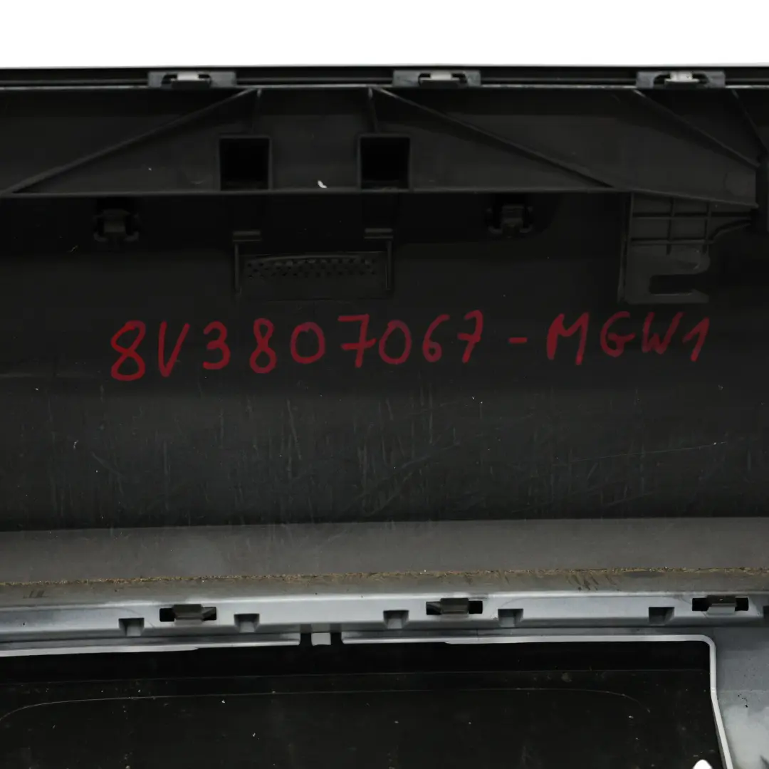 Bumper Trim Panel Covering Glacier White Pearl - S9R to Audi A3 8V Rear with Part number 8V3807067 Audi A3 8V Rear Bumper Trim Panel Covering Glacier White Pearl - S9R - SKU 8V3807067-MGW1 - Part number 8V3807067