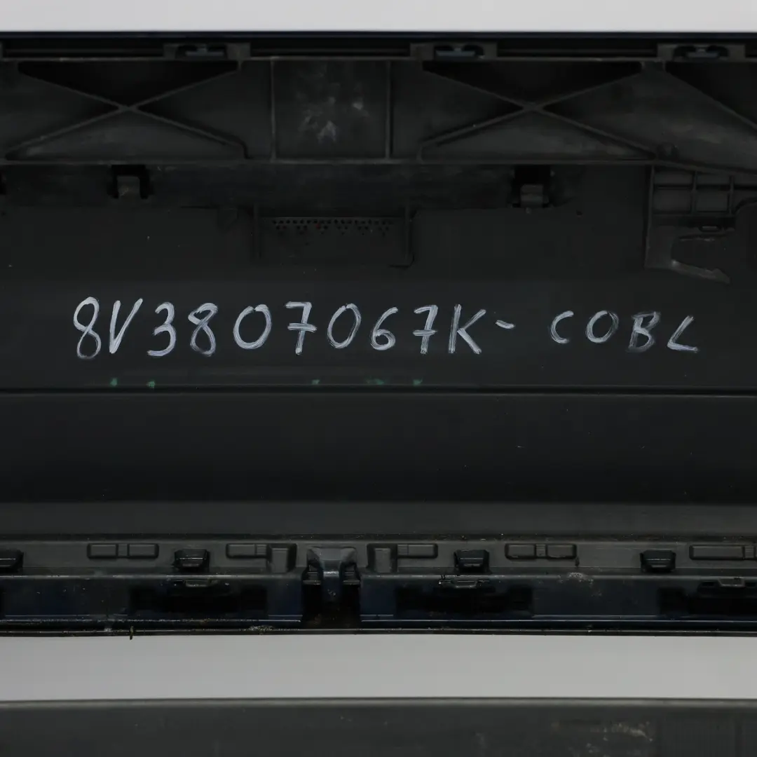 Bumper Trim Panel Covering Cosmos Blue Metallic - X5E to Audi A3 8V Rear with Part number 8V3807067K Audi A3 8V Rear Bumper Trim Panel Covering Cosmos Blue Metallic - X5E - SKU 8V3807067K-COBL - Part number 8V3807067K