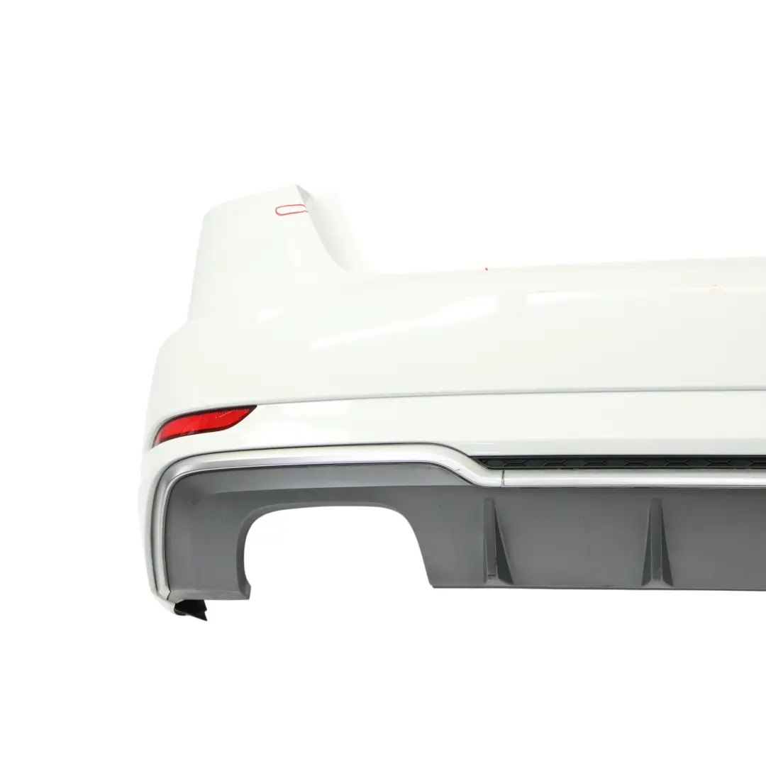 Bumper Trim Panel Covering S-Line Glacier White Pearl - S9R to Audi A3 S3 8V Rear with Part number 8V4807067N Audi A3 S3 8V Rear Bumper Trim Panel Covering S-Line Glacier White Pearl - S9R - SKU 8V4807067N-MGW - Part number 8V4807067N