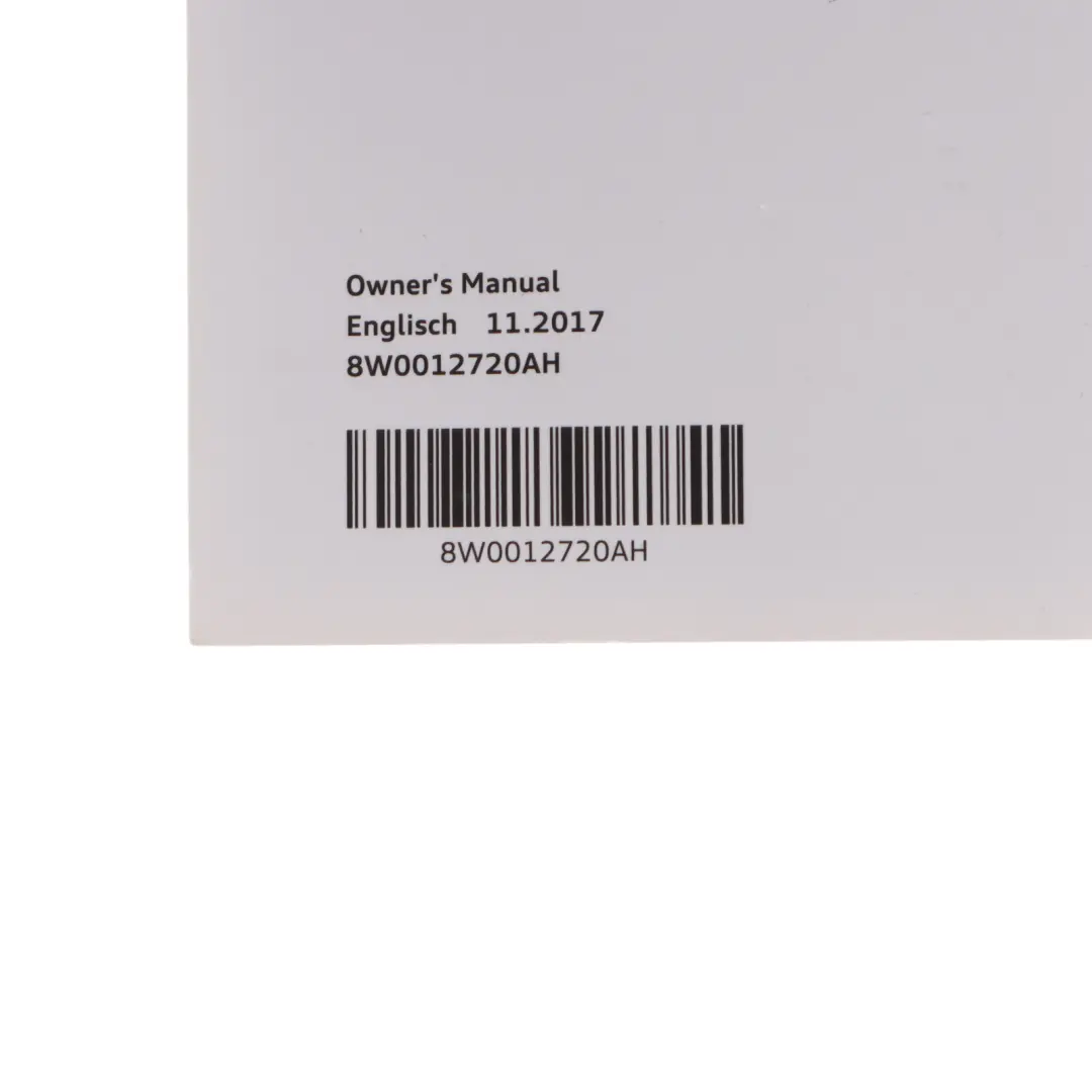 Audi A4 B9 Owner's Handbook Instruction Book Set Wallet Case Pouch - SKU 8W0012720AH - Part number 8W0012720AH